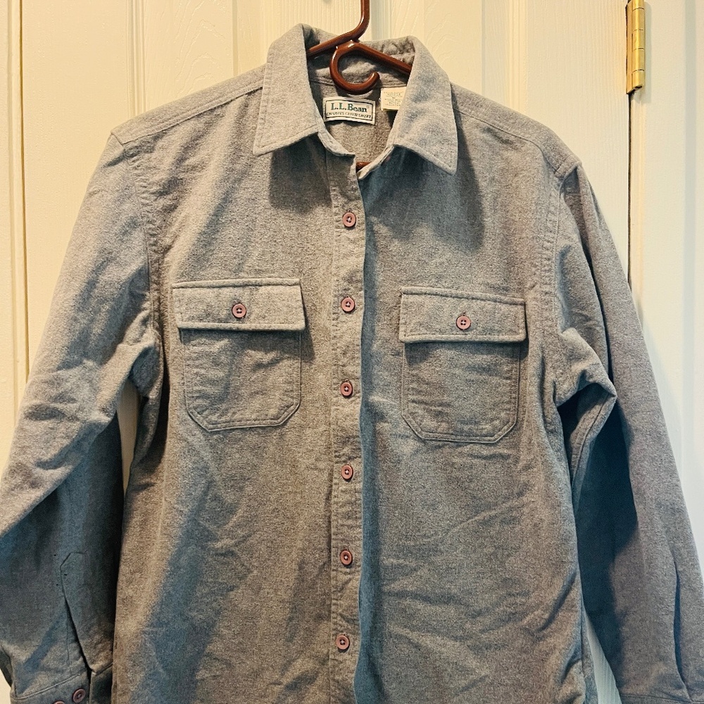Vintage LL Bean Flannel Cotton Work Shirt Medium Womens